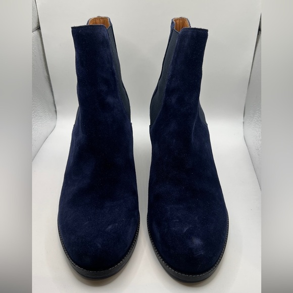 FENDI Women’s Navy Blue Suede Wedge Ankle Booties Size 37.5/6.5 NEW - Picture 3 of 8
